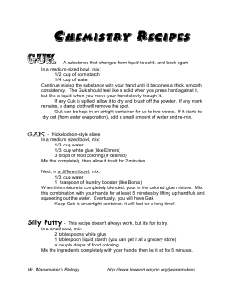 Chemistry Recipes