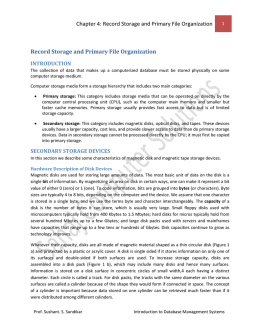 Record Storage and Primary File Organization