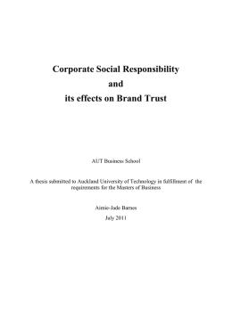 Corporate Social Responsibility and its effects on Brand Trust