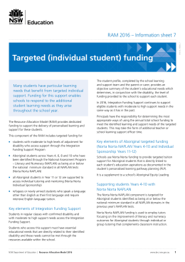 Targeted (individual student) funding