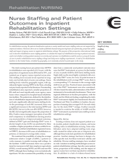 Nurse Staffing and Patient Outcomes in Inpatient Rehabilitation