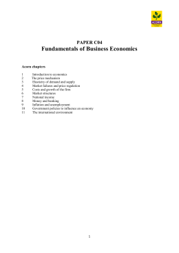 PAPER C04 Fundamentals of Business Economics