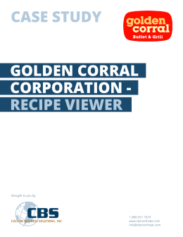 golden corral corporation - recipe viewer case study