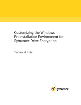 Customizing the Windows Preinstallation Environment for Symantec