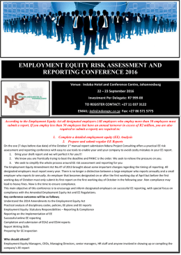 employment equity risk assessment and reporting conference 2016