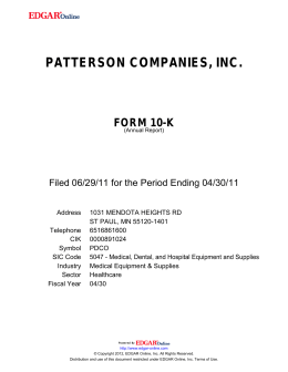 10-K - Investor Home - Patterson Companies, Inc.