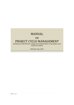 MANUAL on PROJECT CYCLE MANAGEMENT