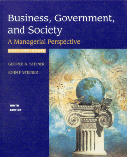 Page 1 Business, GOvernment, and Society A Managerial