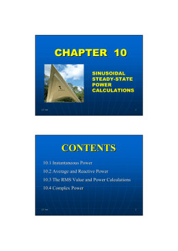 SINUSOIDAL STEADY-STATE POWER CALCULATIONS 10.1