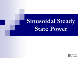 Sinusoidal Steady State Power