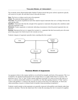 Toulmin Model of Argument