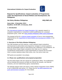 Request for Qualifications: Impact evaluation of Programmes under