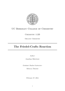 The Friedel-Crafts Reaction