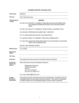 1 TRAINING SUPPORT PACKAGE (TSP) 52D35J01 Field