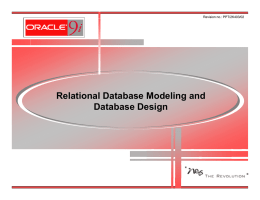 Relational Database Modeling and Database Design