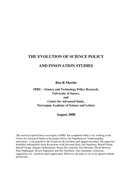 the evolution of science policy and innovation studies