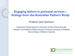 Australian Father`s Study - AAIMHI National Conference