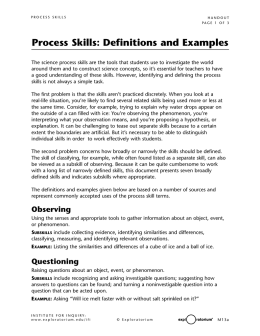 Process Skills: Definitions and Examples