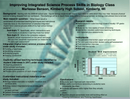 Improving Integrated Science Process Skills in Biology Class