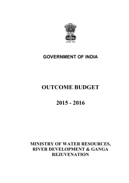outcome budget 2015 - 2016 - Ministry of Water Resources