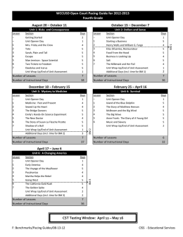 April 17 – June 6 WCCUSD Open Court Pacing Guide for 2012