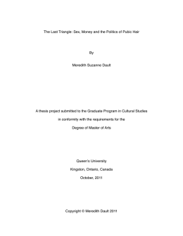 The Last Triangle: Sex, Money and the Politics of Pubic Hair