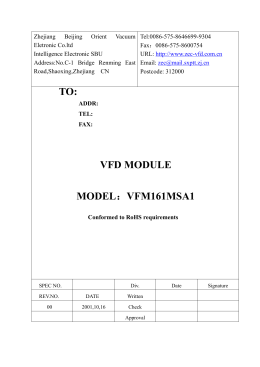 TO: VFD MODULE MODEL VFM161MSA1