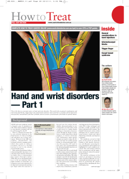 Hand and wrist disorders — Part 1