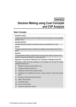 Decision Making using Cost Concepts and CVP Analysis