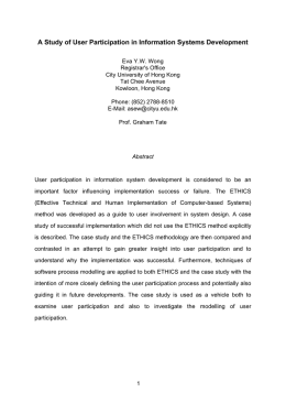A Study of User Participation in Information Systems