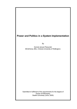 Power and Politics in a System Implementation - DRO