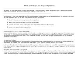 Wildly Alive Weight Loss Program Agreement