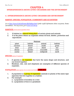 interdependence among living organisms and the environment