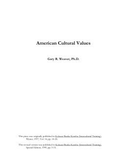 American Cultural Values