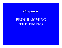 PROGRAMMING THE TIMERS