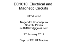 EC1010: Electrical and Magnetic Circuits