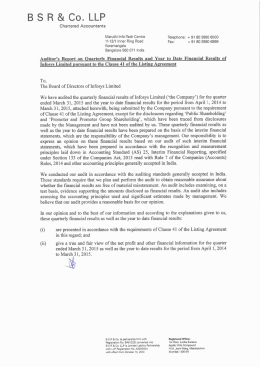 Clause 41 Auditors Report for the quarter and year ended