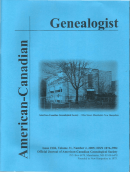 Table of Contents - American-Canadian Genealogical Society