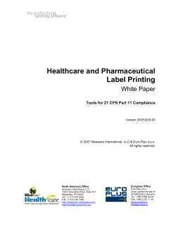 Healthcare and Pharmaceutical Label Printing