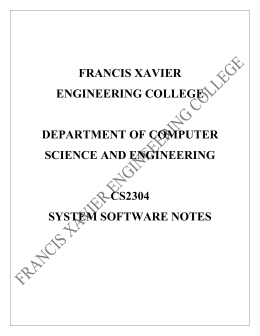 notes of lesson - Francis Xavier Engineering College