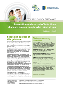 Prevention and control of infectious diseases among people who