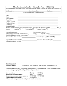 Mass Spec Submission Form - University of California, Berkeley