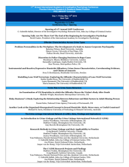 17th Annual International Academy of Investigative Psychology