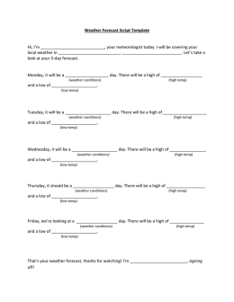 Weather Forecast Script Template - Ms. Faucett`s Meteorologist