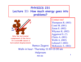 PHYSICS 231 Lecture 11