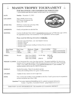 s MASON TROPHY TOURNAMENT