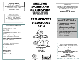 shelton parks and recreation fall/winter programs