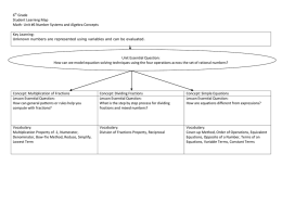 6th Grade Student Learning Map Math