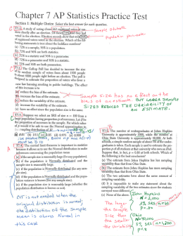 AP Stats Chapter 7 Practice Test