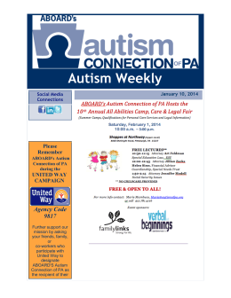 Autism Weekly - Fayette County Behavioral Health Administration